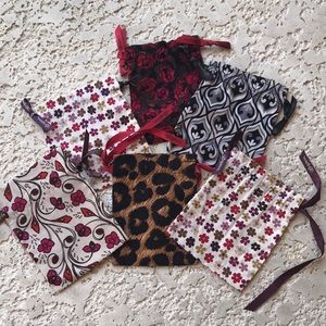 Brighton Jewelry dust Bags Six Draw String dust Bags For Jewelry. Various Prints